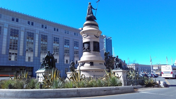 Pioneer Monument from behind