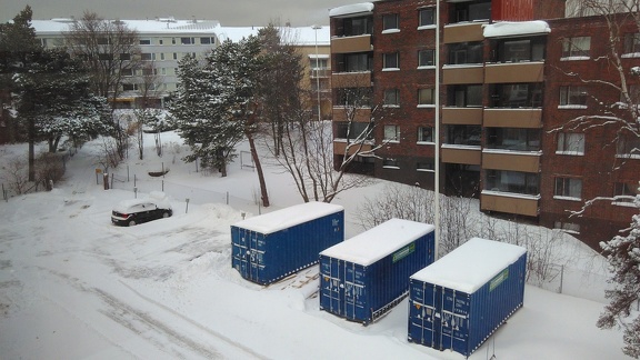 First week of snow in Helsinki: front yard