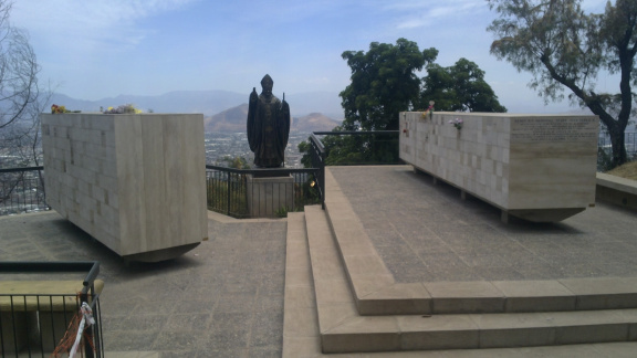 Pope's visit conmemorative monument in Cerro San Cristobal
