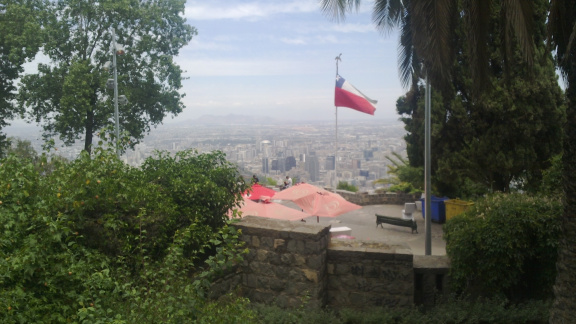 Santiago's view while climbing to the Inmaculada statue in Cerro San Cristobal