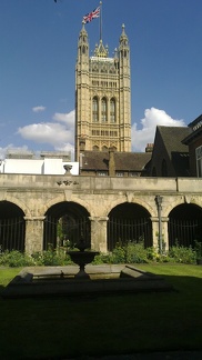 Palace of Westminster from the Abbey's cloister