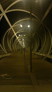 Inside bridge in Madrid Río park