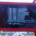 Debian GNU/Linux in public tram stop in Helsinki