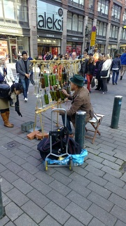 Percussionist with a bottles Xylophone at Aleksanterinkatu, back
