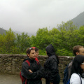 Berto, Flora and Vicky at Caaveiro's monastery