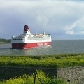 Tallinn's ferry passing nearby Suomenlinna