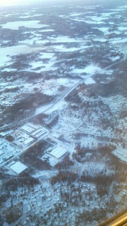 Snow landscape from the air