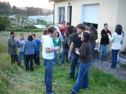 Igalia's crew having churrascada at Calvaris' home